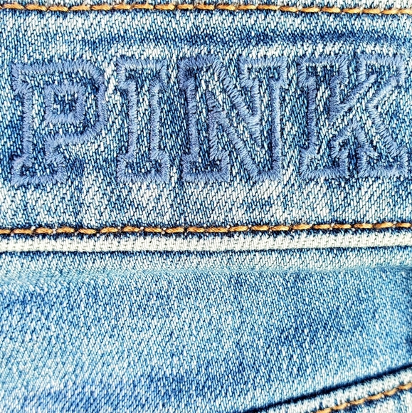 PINK by Victoria's Secret! Distressed Blue Jean Short's! Sz. 6 - Picture 5 of 7
